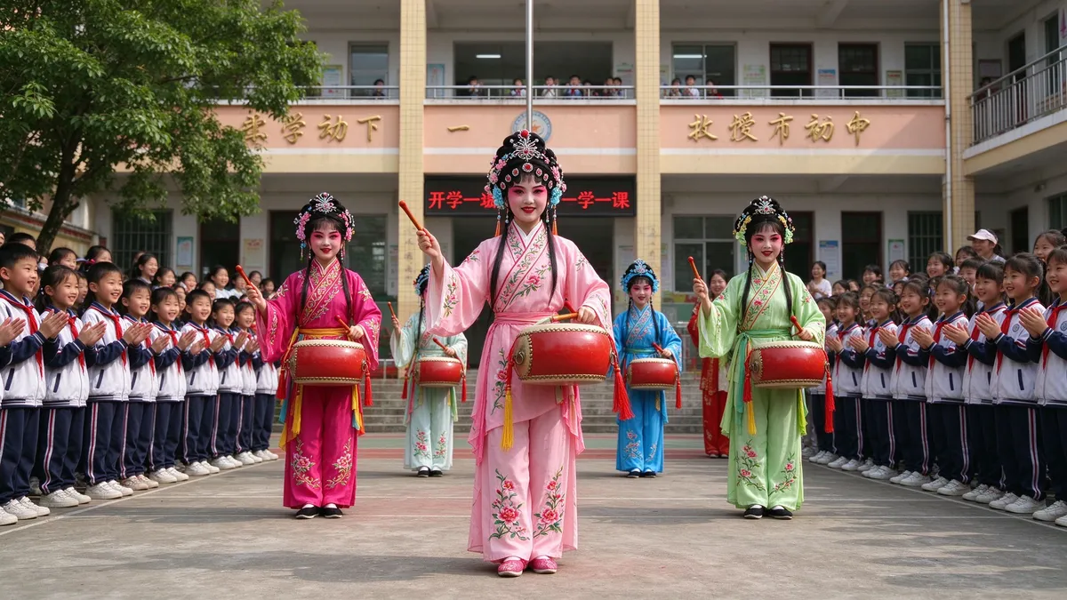 开学第一课：花鼓戏进校园 传统文化润童心
